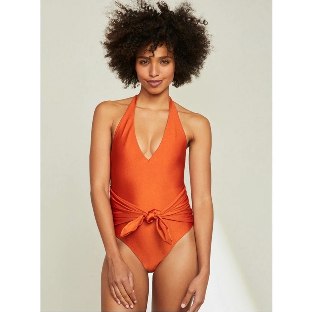 NWT Veronica Beard Vickerie Halter One Piece Swimsuit